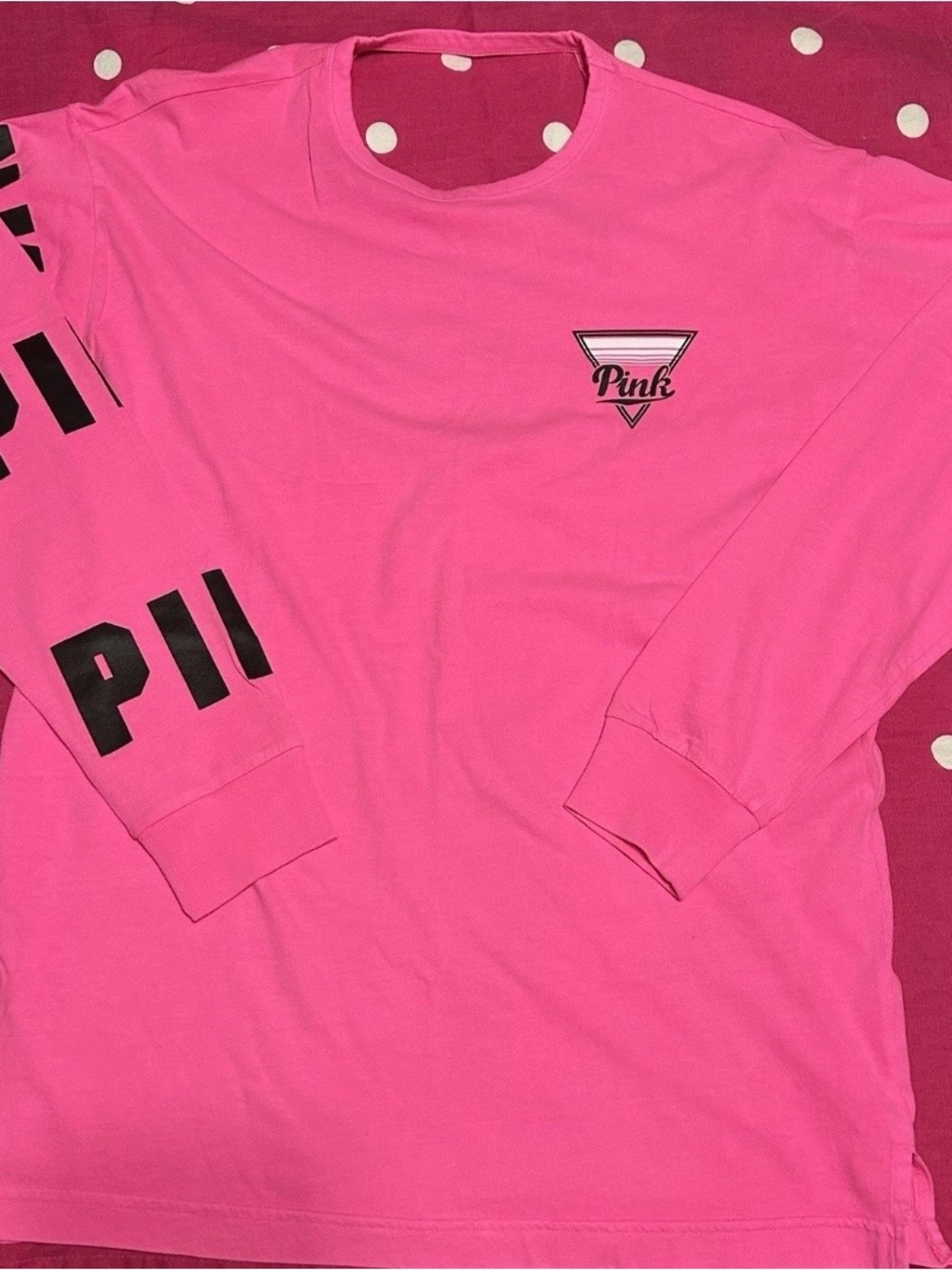 PINK Victoria's Secret Long Sleeve Campus Tee Shirt